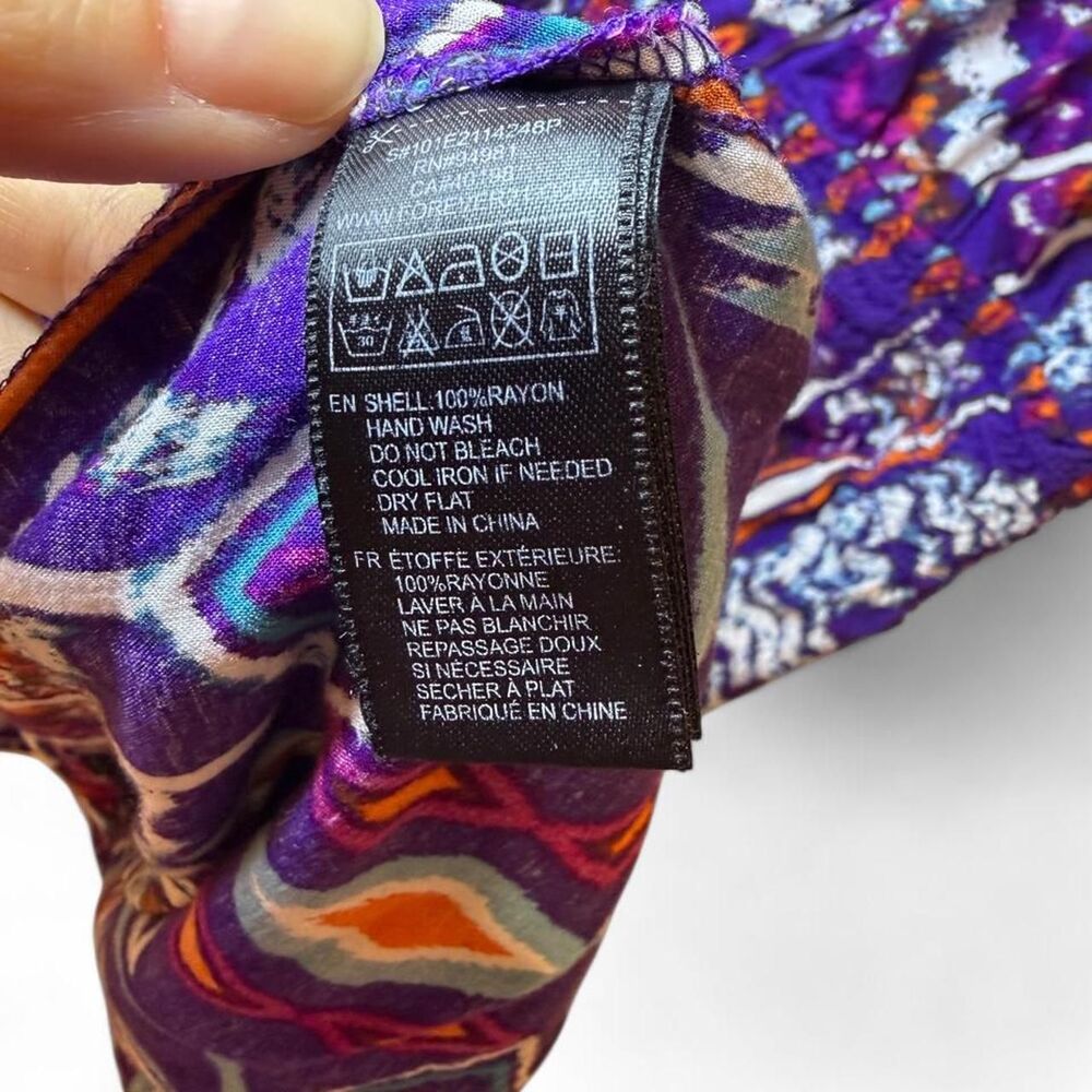 Forever 21+ Plus Women's Purple Orange Multicolor Geometric Casual Dress - Picture 4 of 5